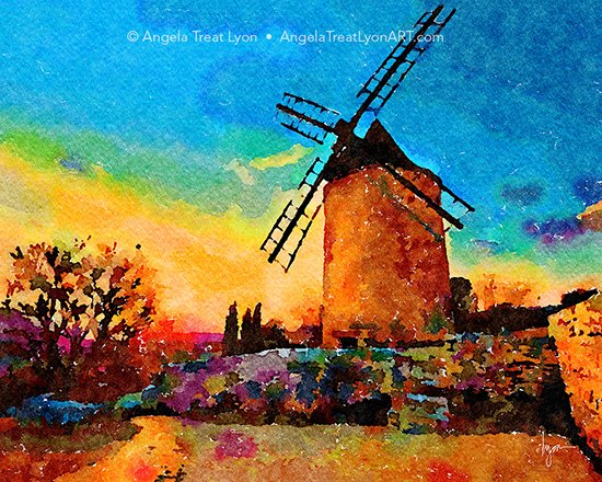 Windmill on A Golden Evening