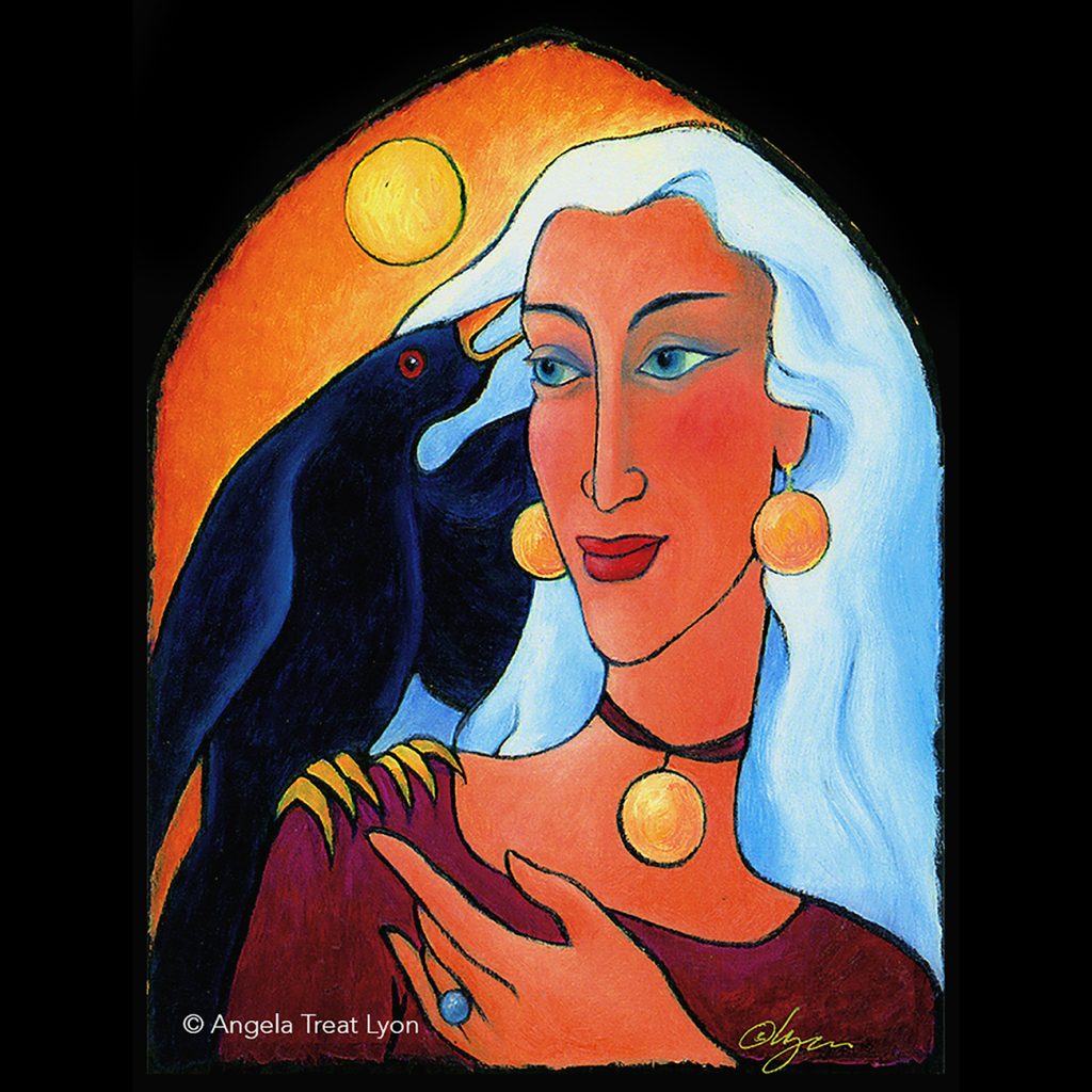 A huge black raven sits upon my shoulder, telling me tall tales...